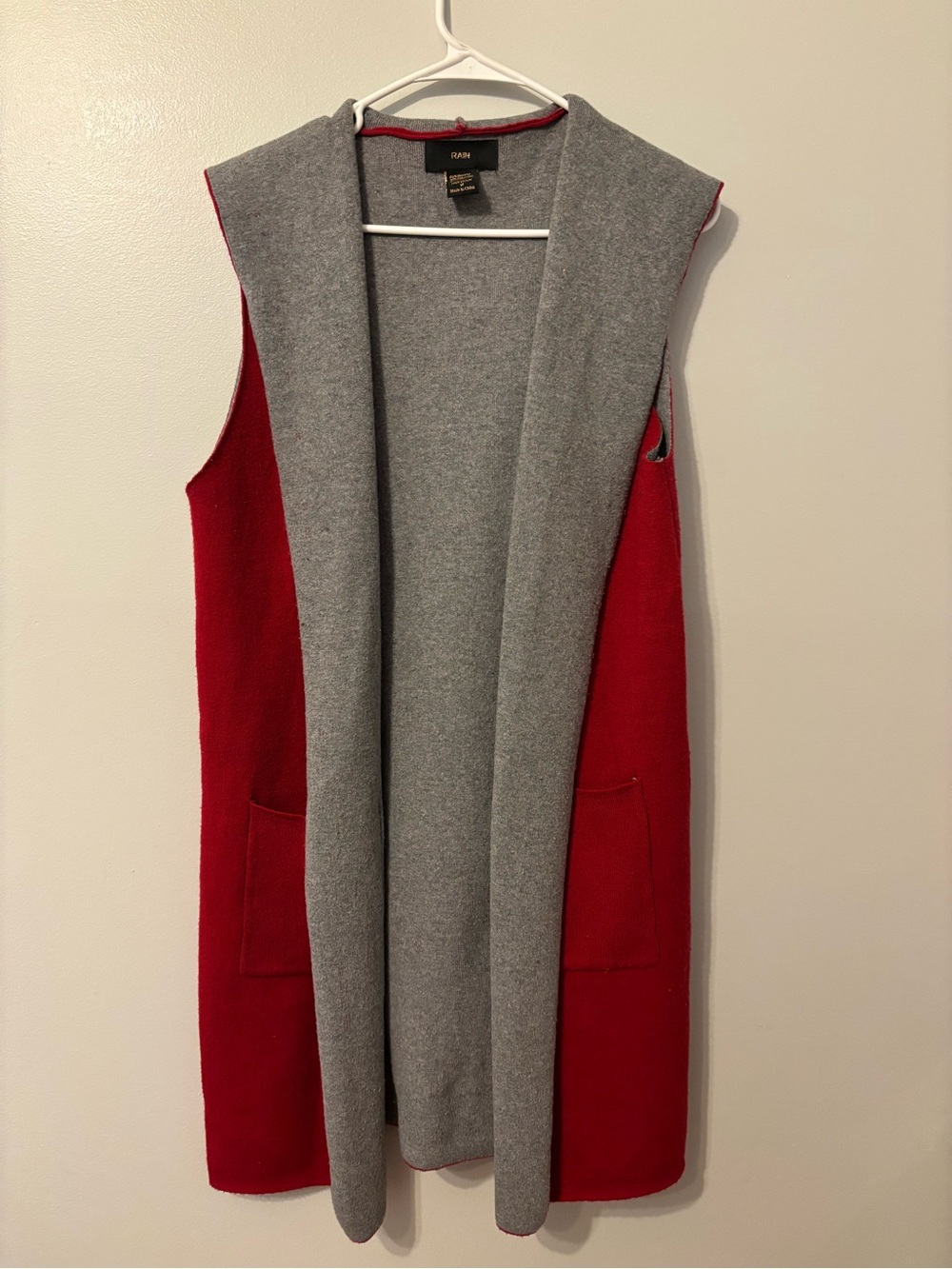 RAIN Hooded Vest - Red & Gray
